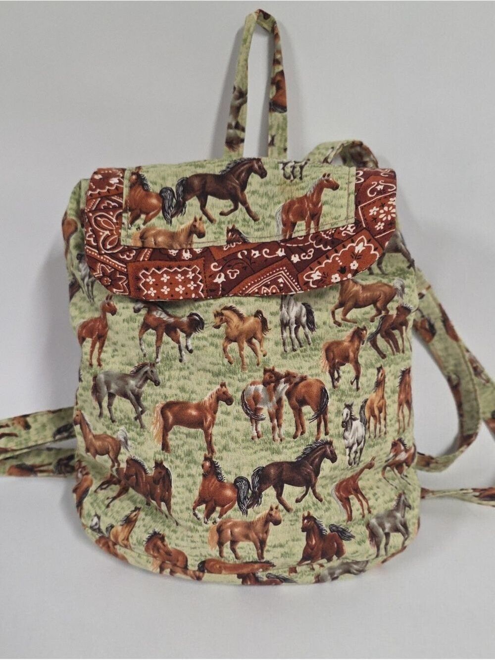 Unbranded Western Horse Tapestry Adjustable Strap Mini-Backpack